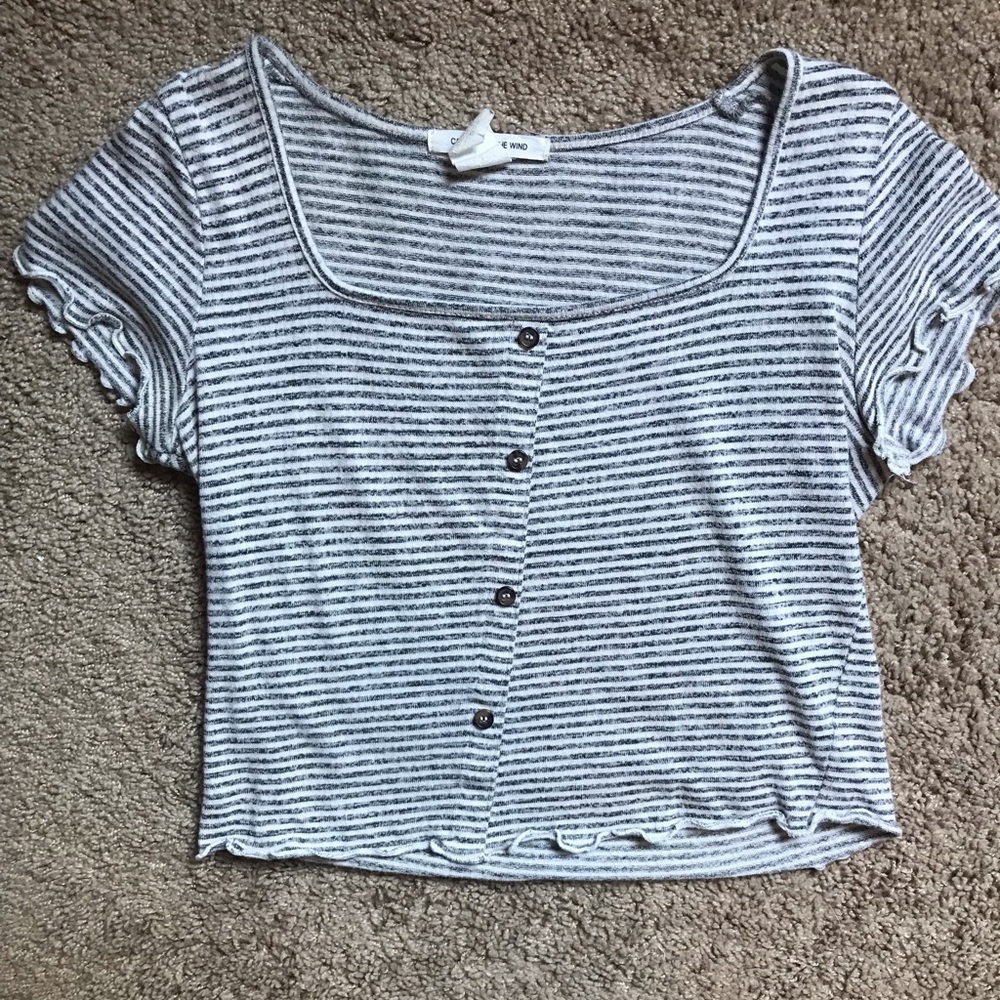 Caution To The Wind Striped Crop Top